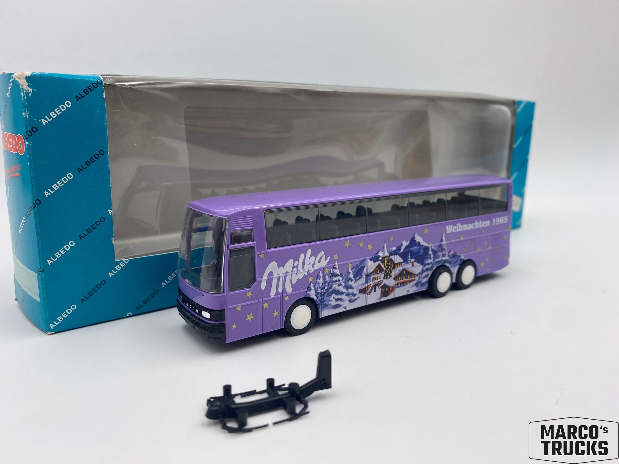 Albedo Setra S215 HDH Reisebus lila „Weihnachten 1995“ 187 295024 /AL1200