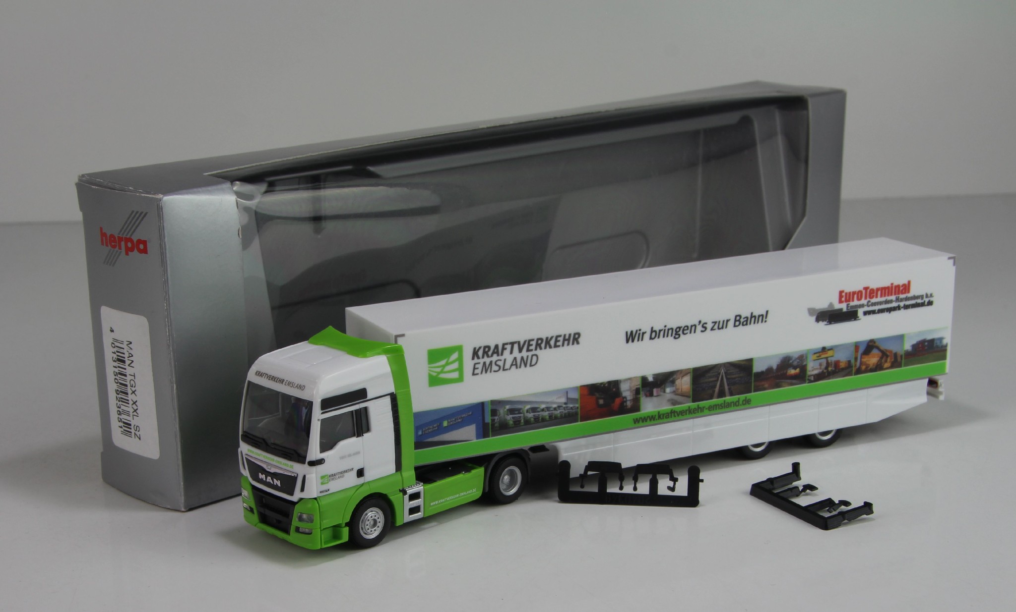 Herpa Man Tgx Xxl Sattelzug A A Gr N Wei Kraftverkehr Emsland H