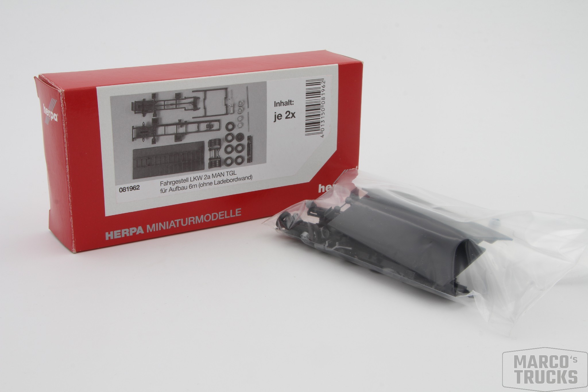 Herpa 084482 Fahrgestell Man TGL LKW 75 T Für Ladebordwand – Miniaturmodell, Maßstab 1:87