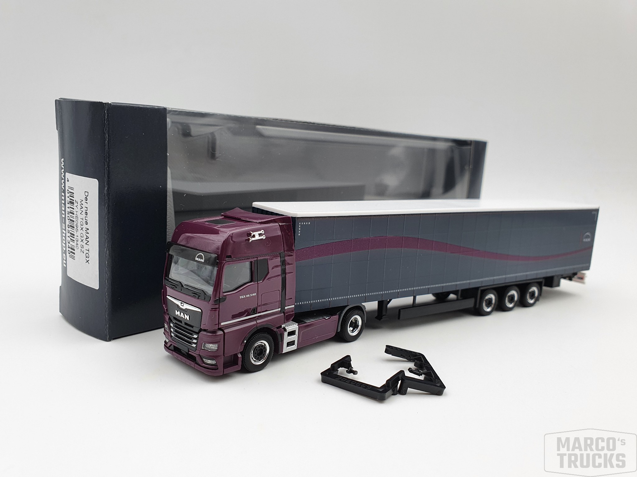 HERPA - CAMION Avec Remorque 1 1 Essieu HERMES - MAN TGX GX 6x2 - 1/87