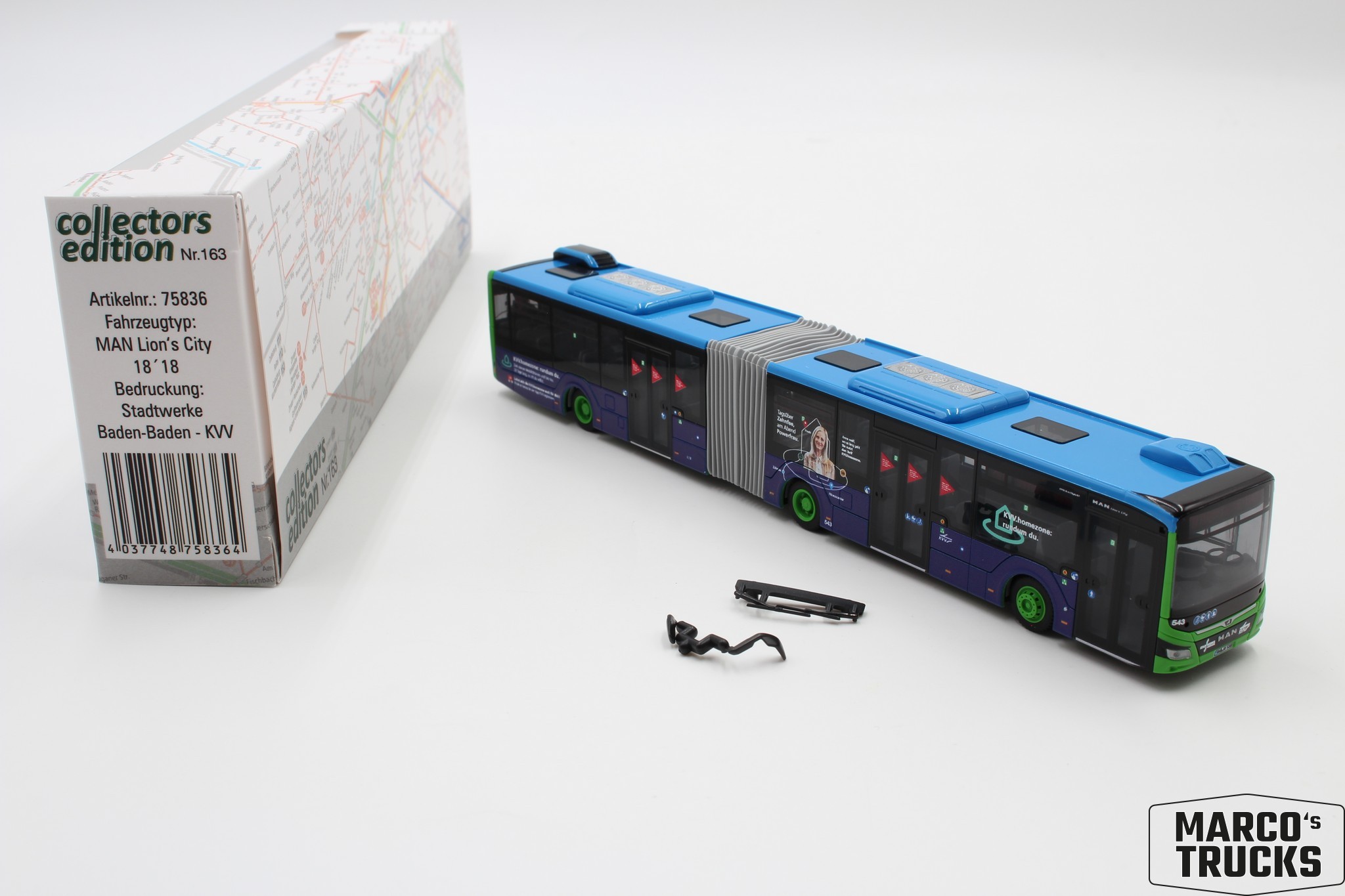 Bus Miniature Rietze MAN Lions City 18 - Stadtwerke Baden-Baden - Echelle 1:87