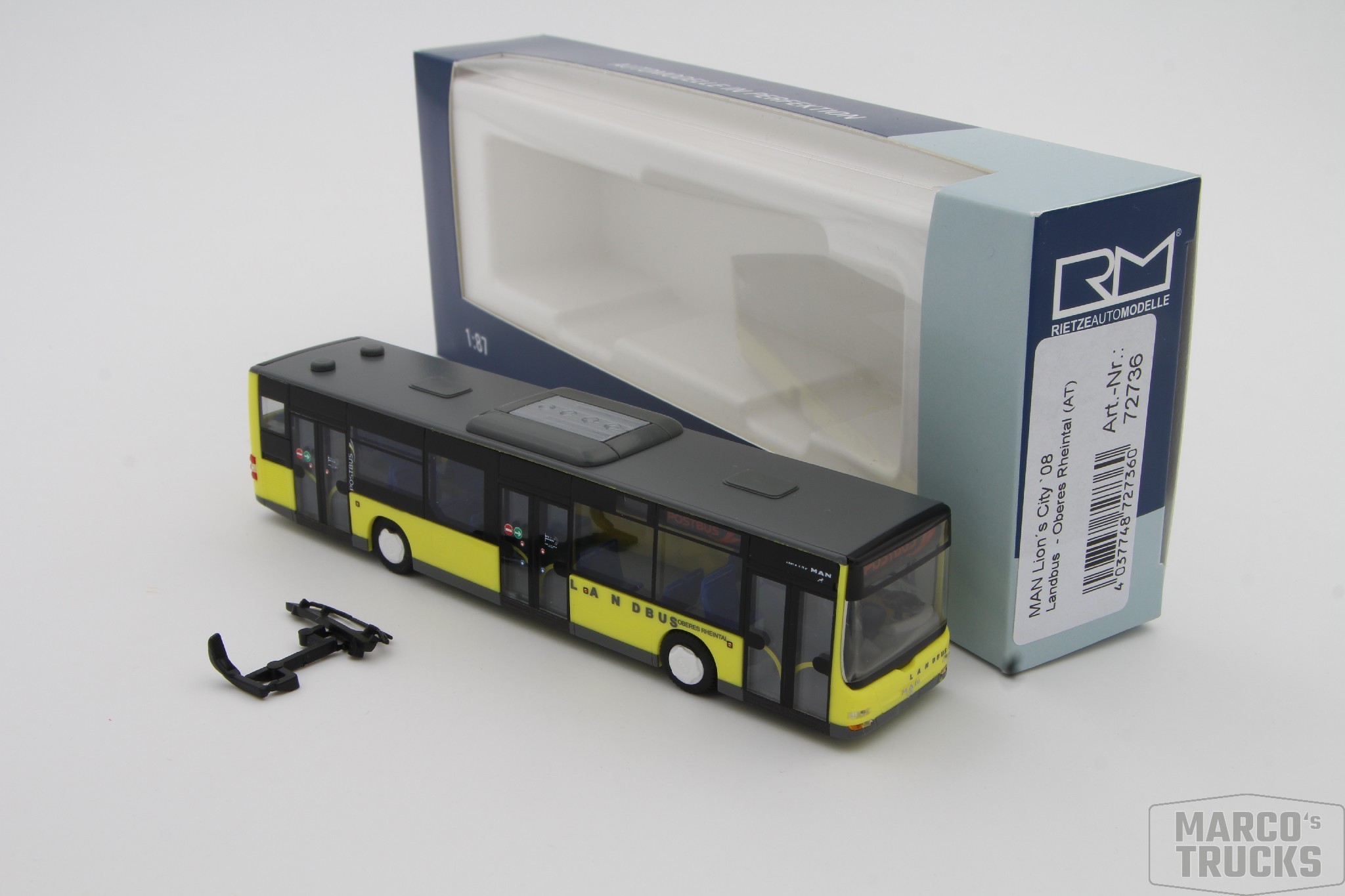 Landbus Oberes Rheintal MAN Lions City 72736 バス/Rietze 1/87 ミニチュア 外国車両 Landbus Oberes Rheintal | Sägenvier
