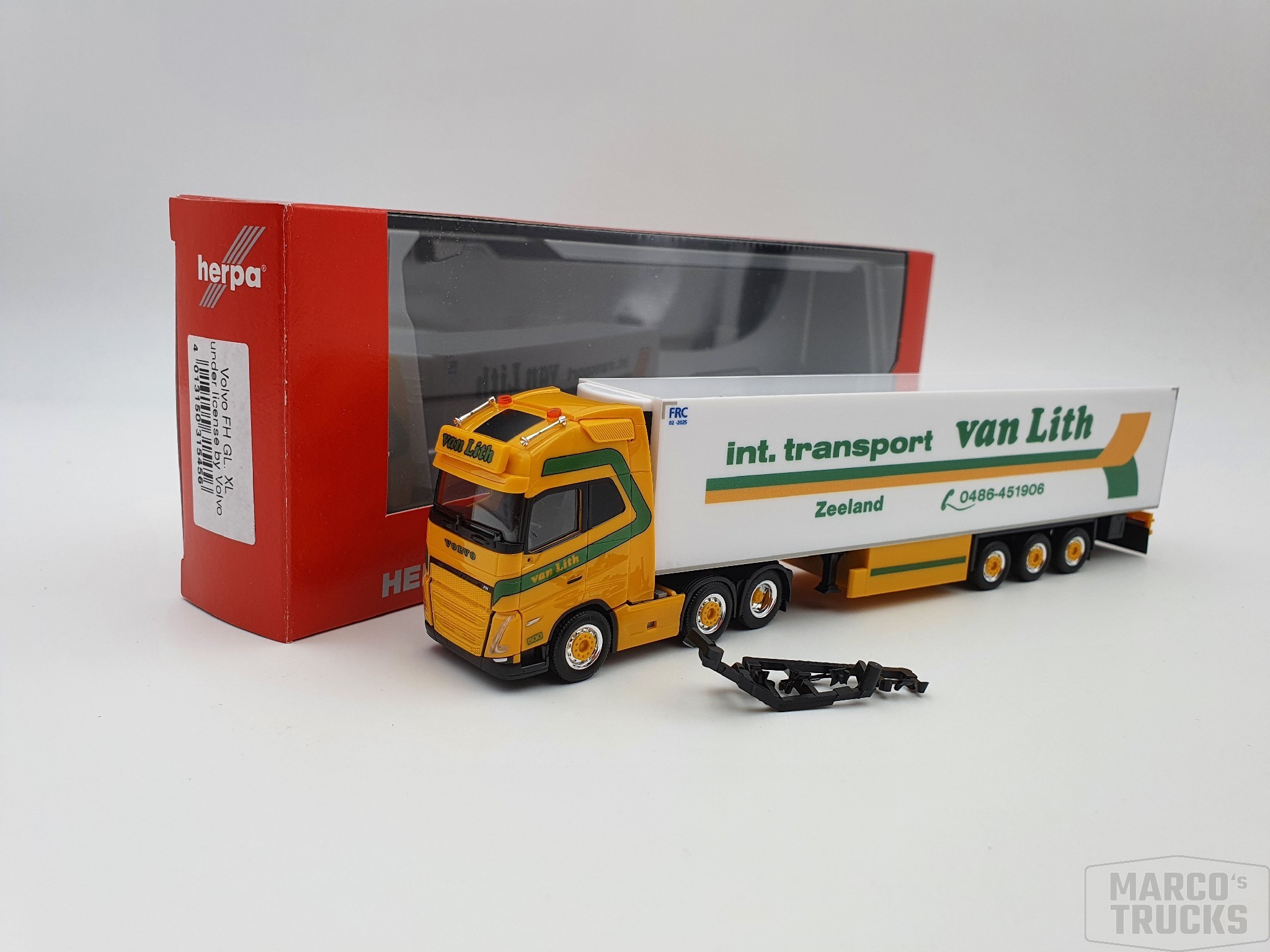 Herpa Volvo FH Gl XL x Kühlkoffer Sattelzug Van Lith HN