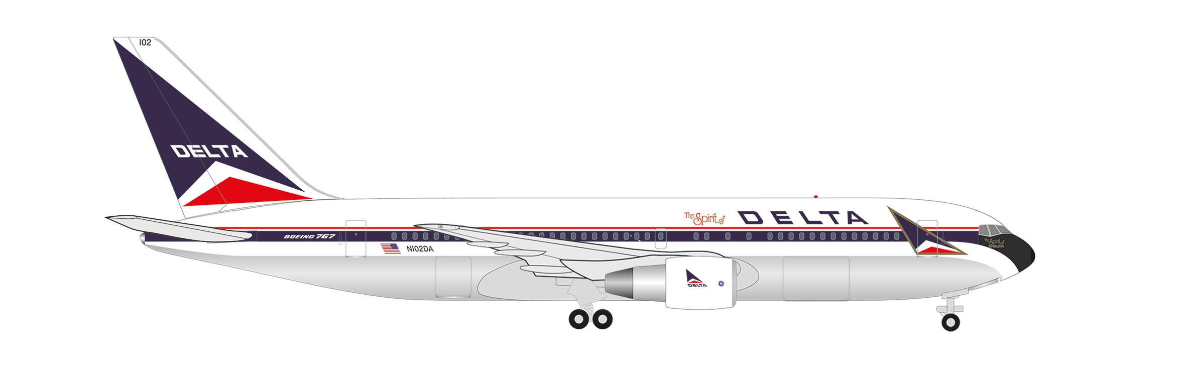 Avion Schabak Diecast Boeing 767-200 Delta Air Lines – Échelle 1:600 – Atlanta
