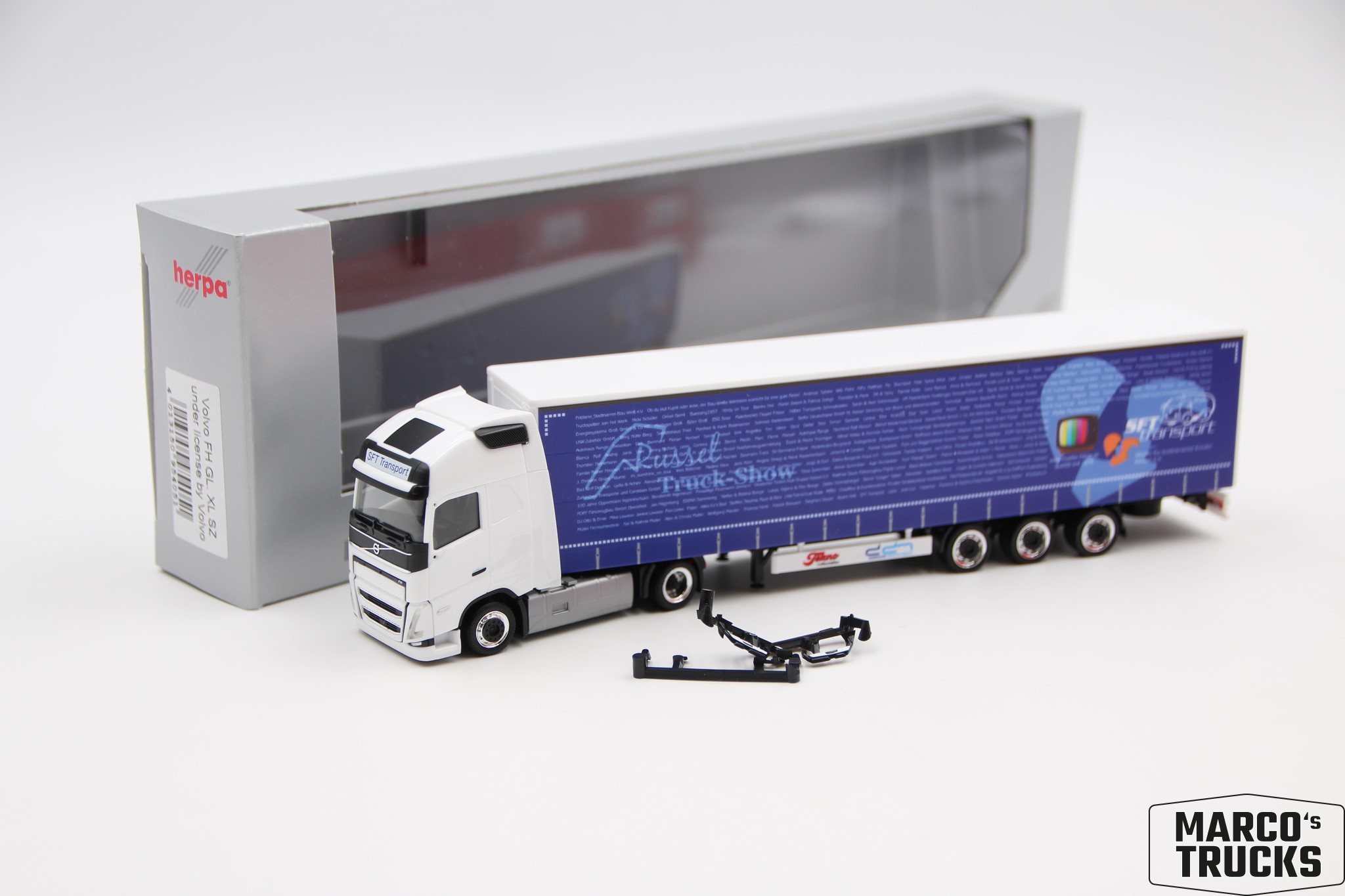 Herpa Volvo FH Gl XL Lowliner Gardinenplanen Sattelzug HN