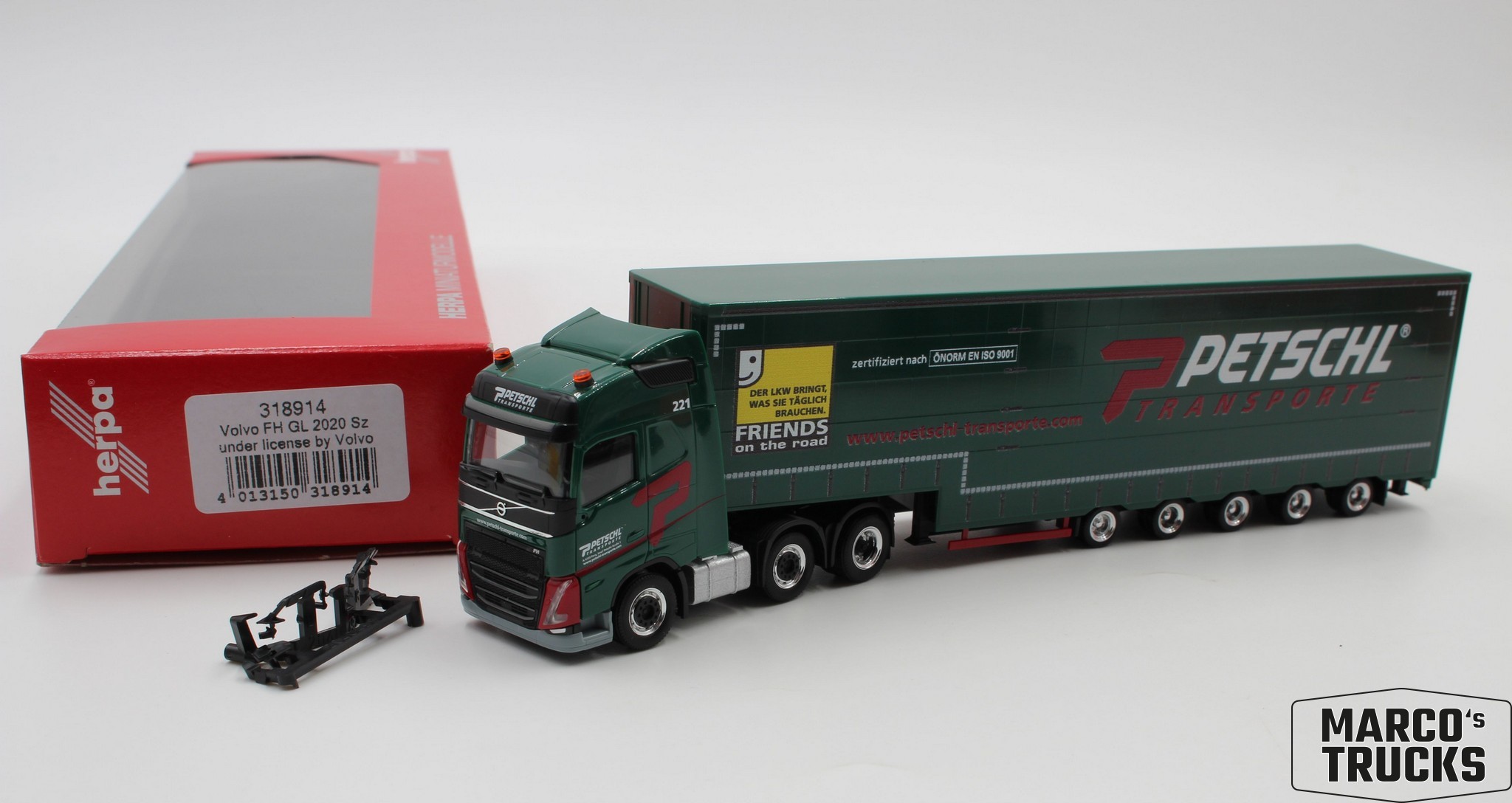 Herpa Volvo FH GL 2020 6x2 Volumenplanen-Semi-trailer 3/5 