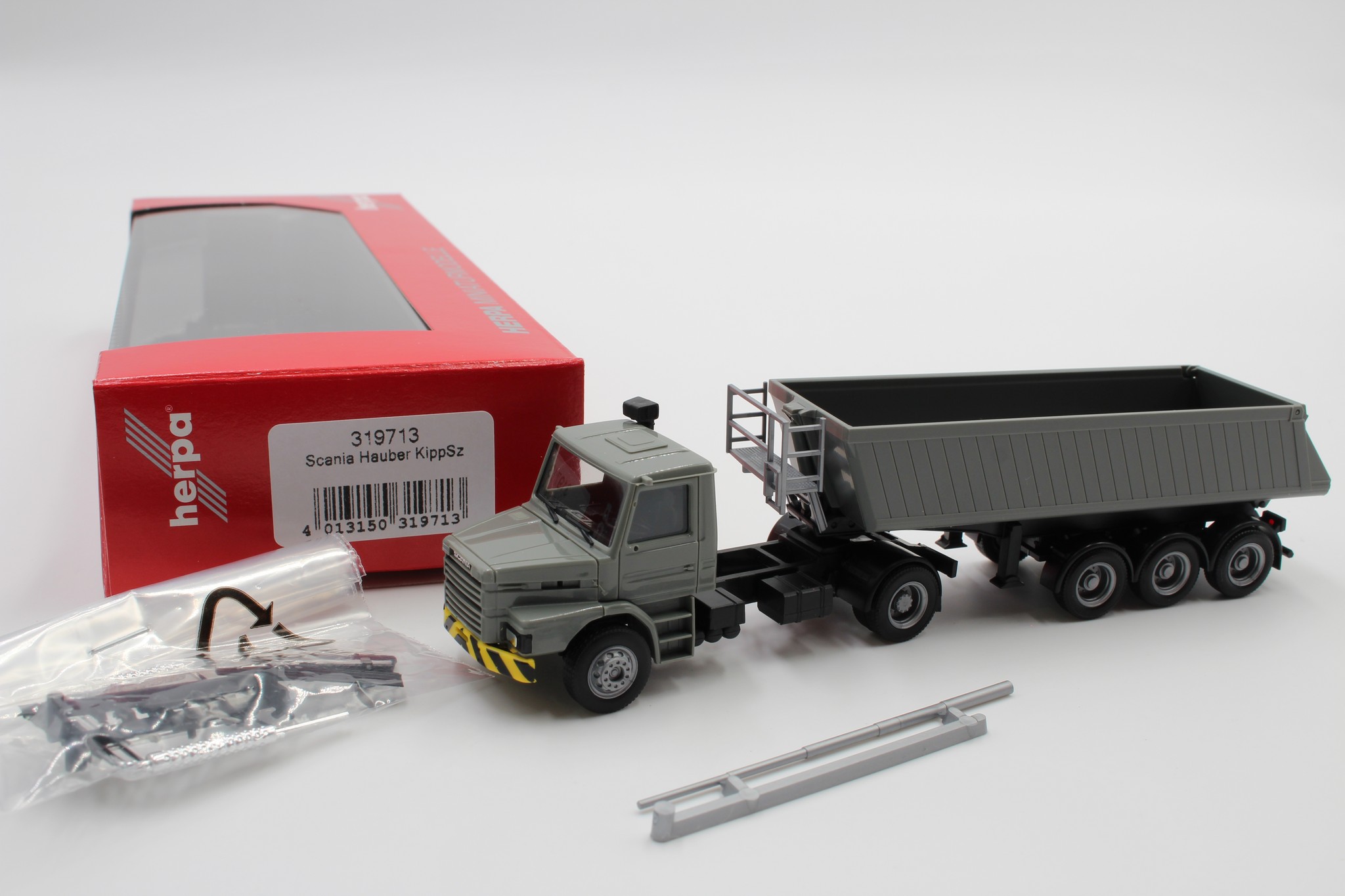 Herpa Scania Hauber Kipp-Semi-trailer, grey/yellow No. 319713 1/87