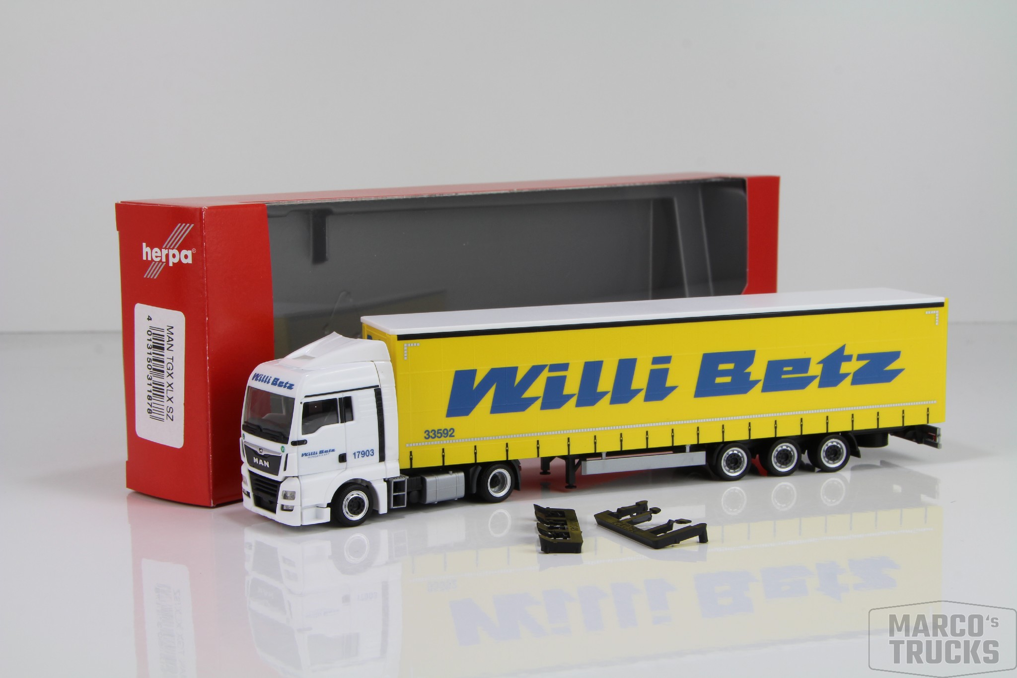 Herpa MAN TGX XLX Euro 6c Lowline-Semitrailer truck 
